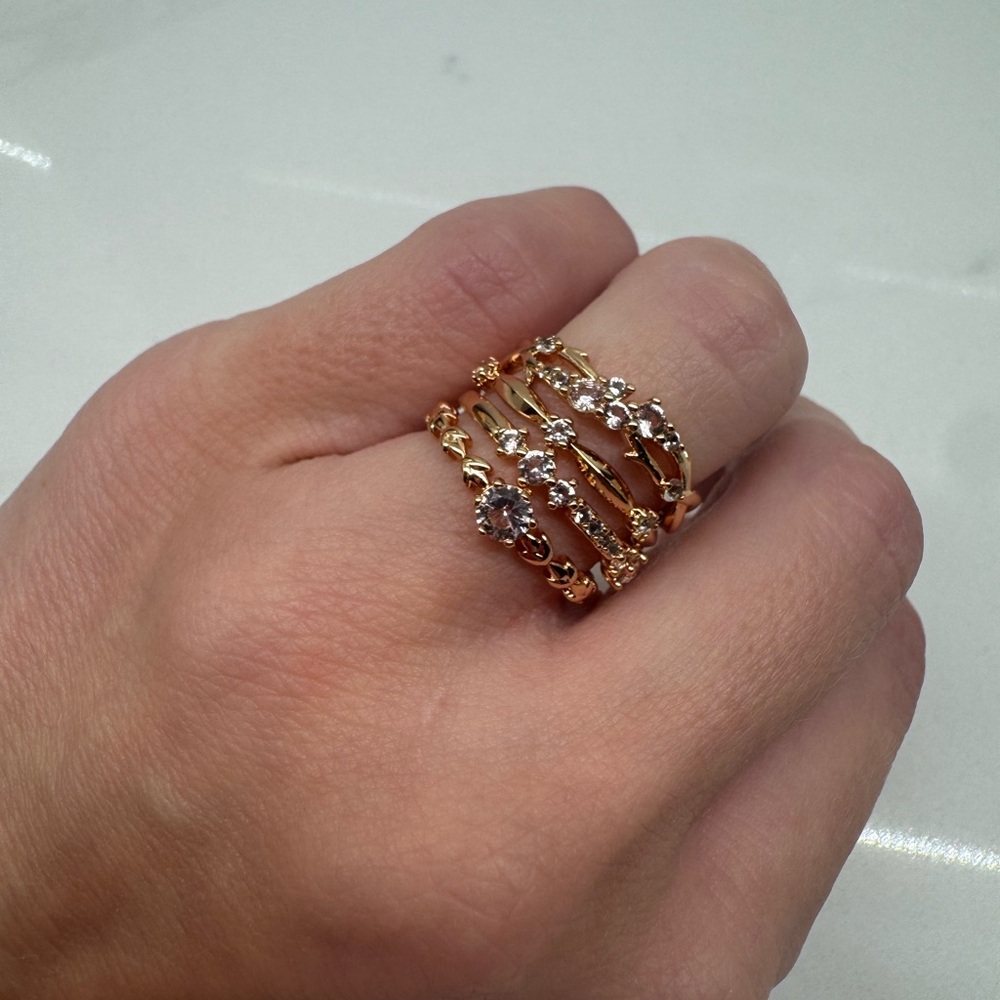 Elegant Rose Gold and Peach Toumaline Women's Ring